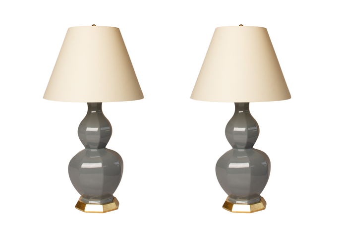 Alexander Large Lamp Pair, Blue Grey