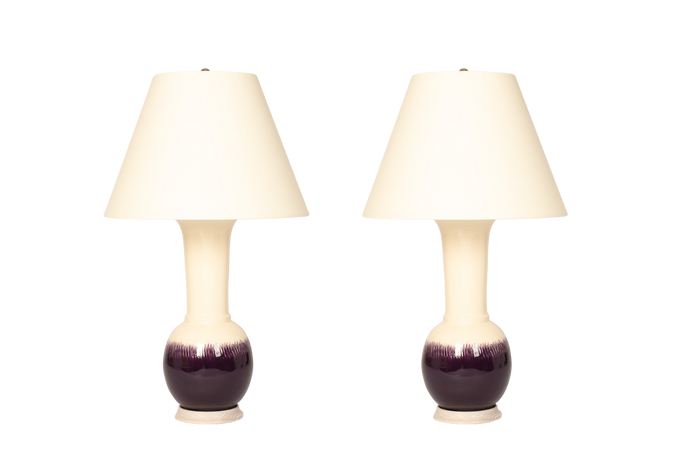 Alexandra Lamp Pair in Plum Ombré