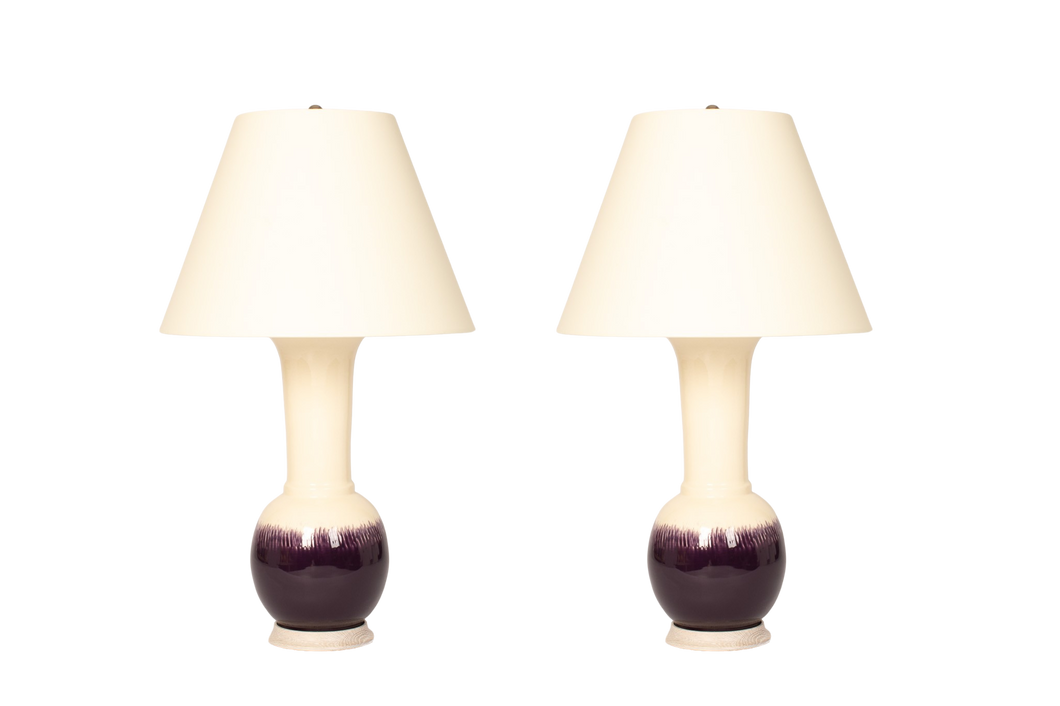 Alexandra Lamp Pair in Plum Ombré