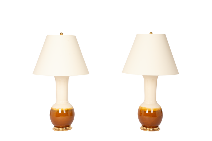 Alexandra lamp pair, amber ombre