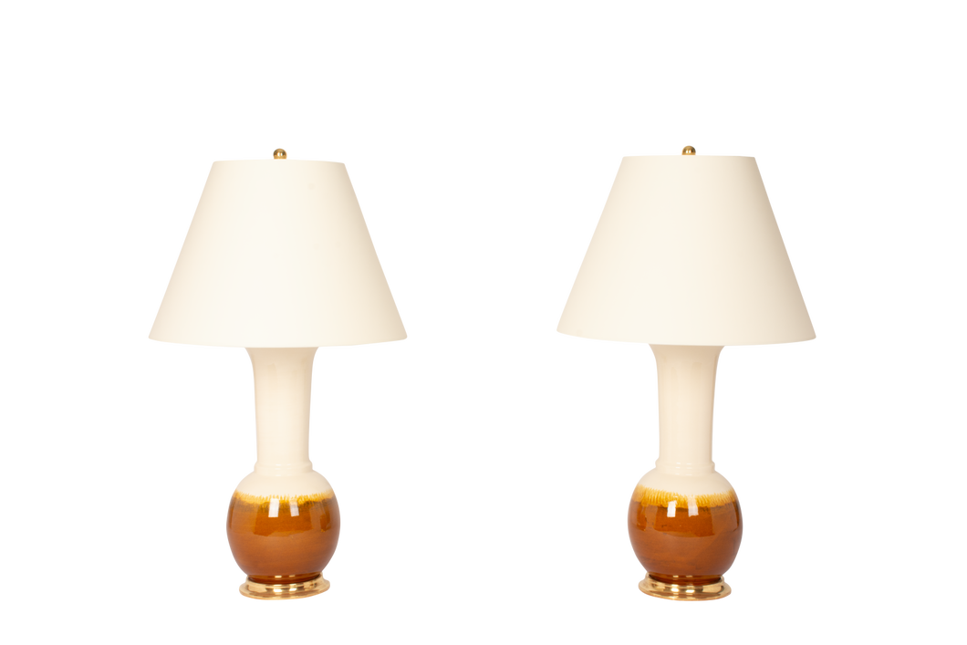 Alexandra lamp pair, amber ombre