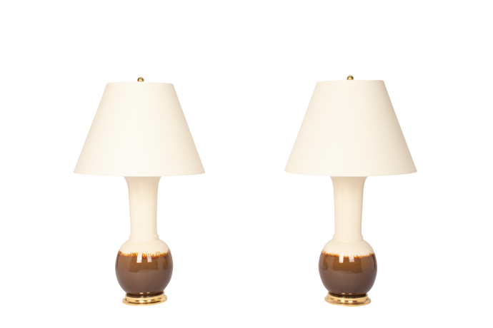 Alexandra lamp pair, Ironstone ombre