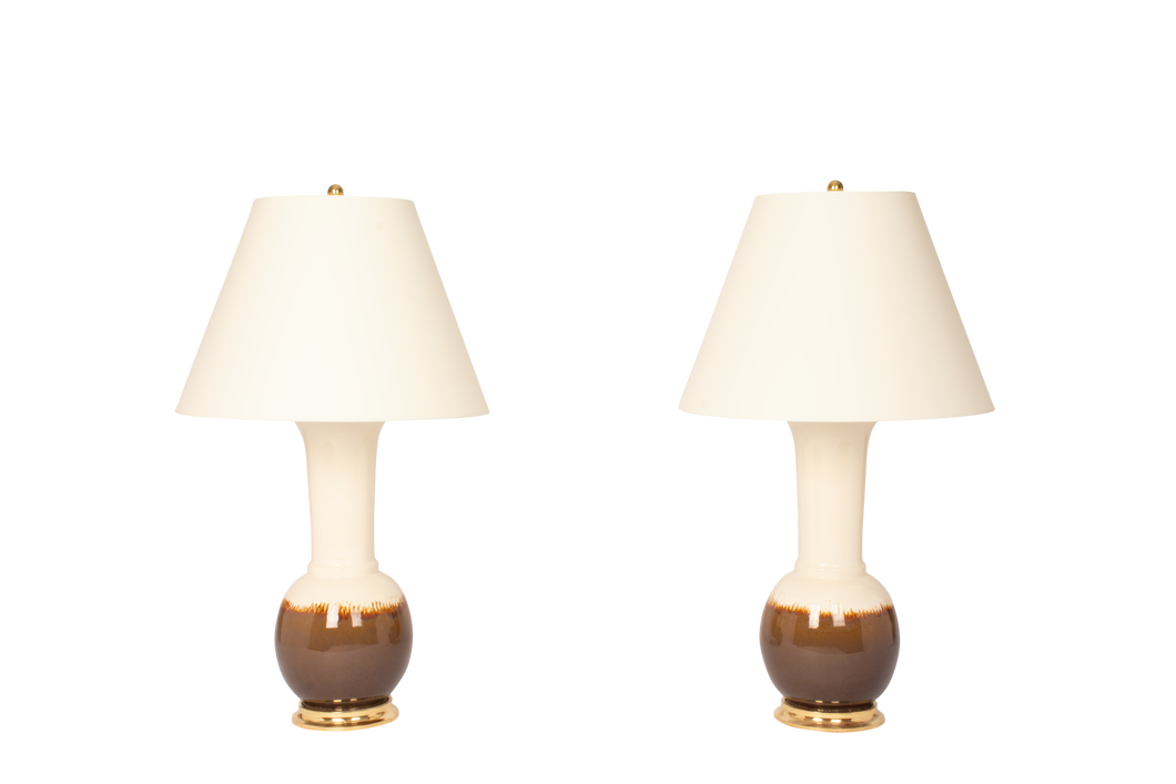 Alexandra lamp pair, Ironstone ombre