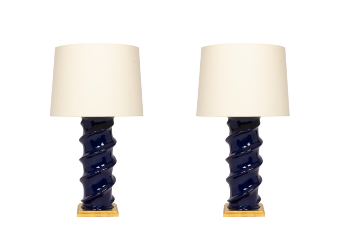 Amanda Lamp Pair in Indigo