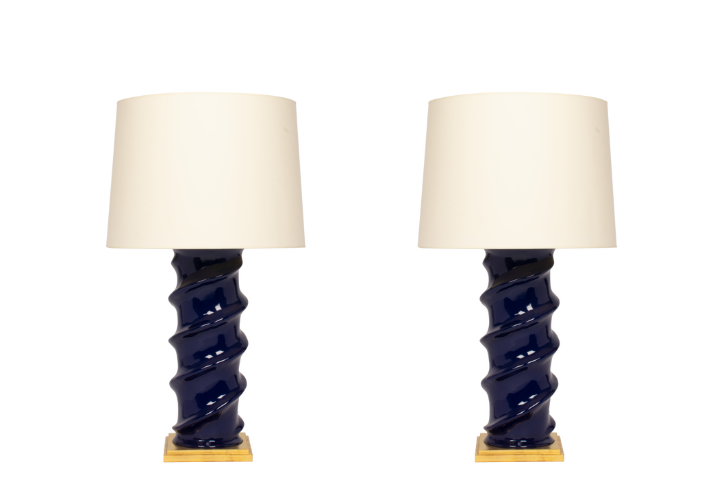 Amanda Lamp Pair in Indigo