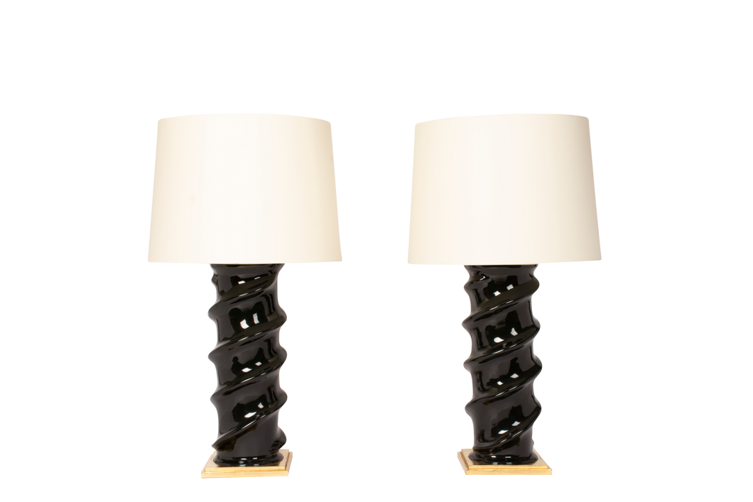 Amanda Lamp Pair in Jet Black