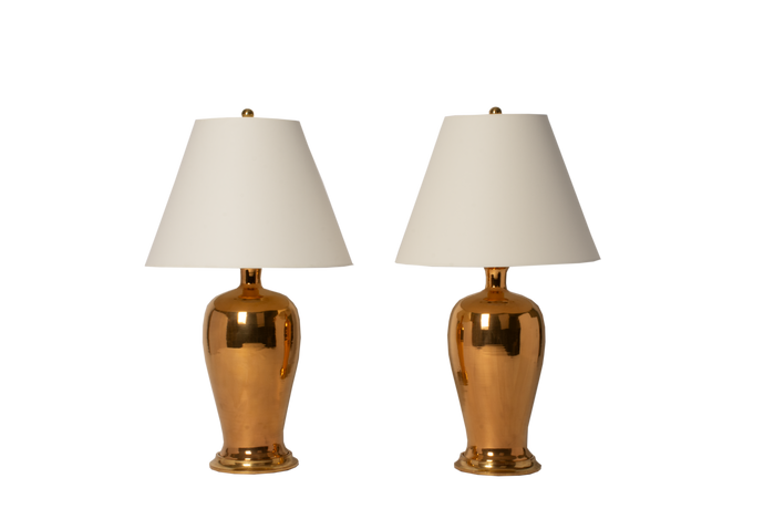 Amy Lamp Pair in Gold Luster