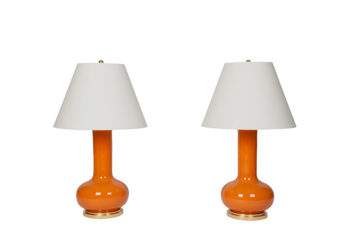 Pair of Orange Table Lamps