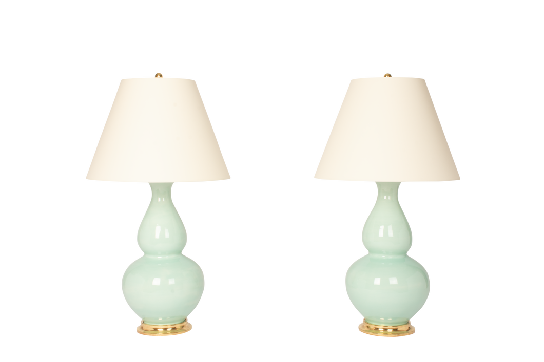 Aurora lamp pair, pale blue green