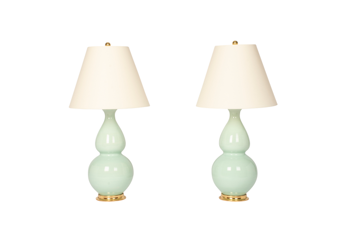 Aurora Medium Lamp Pair in Pale Blue Green