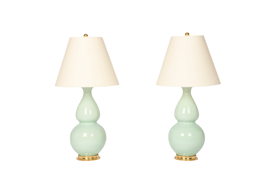 Aurora Medium Lamp Pair in Pale Blue Green