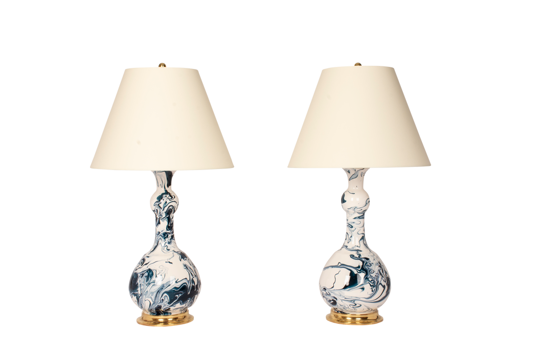 Cameron Lamp, Teal Marble