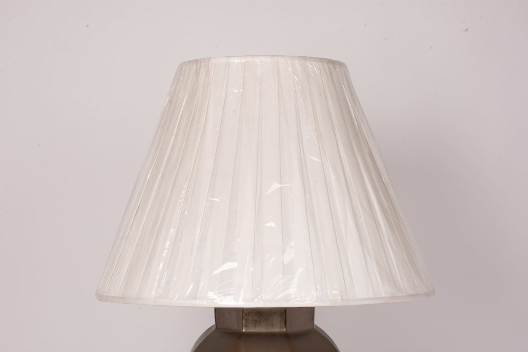 White Silk Box Pleat Lampshade