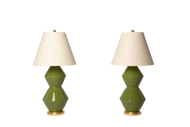 David Medium Lamp Pair in Avocado