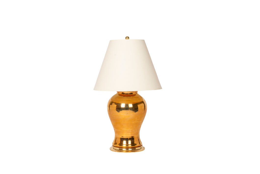 Hand-Thrown Douglas Lamp in Gold Luster