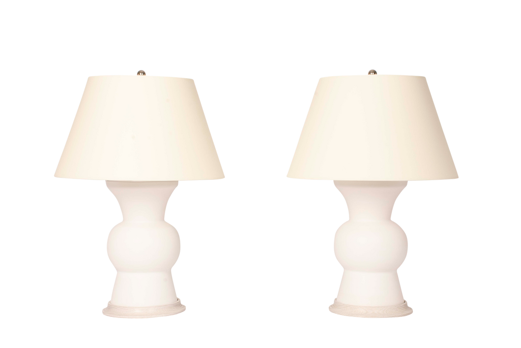 Gregory Lamp Pair, Matte White