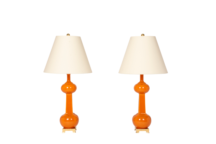 Hadley Medium Lamp Pair in Burnt Orange