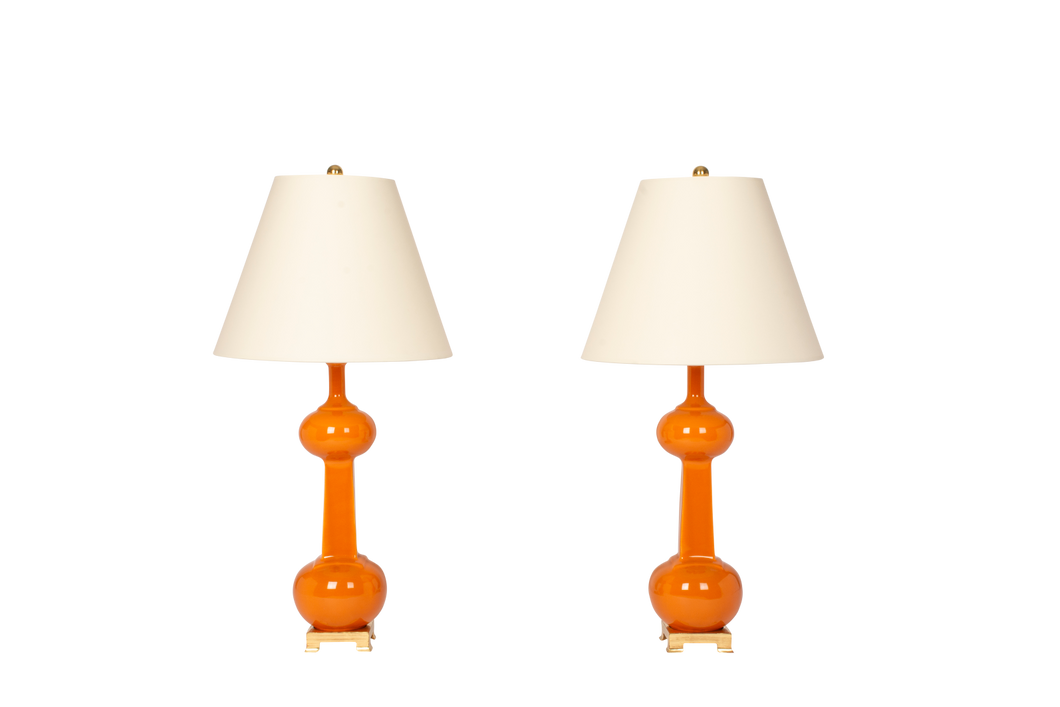 Hadley Medium Lamp Pair in Burnt Orange