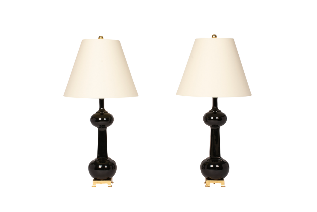 Hadley Medium Lamp Pair in Jet Black