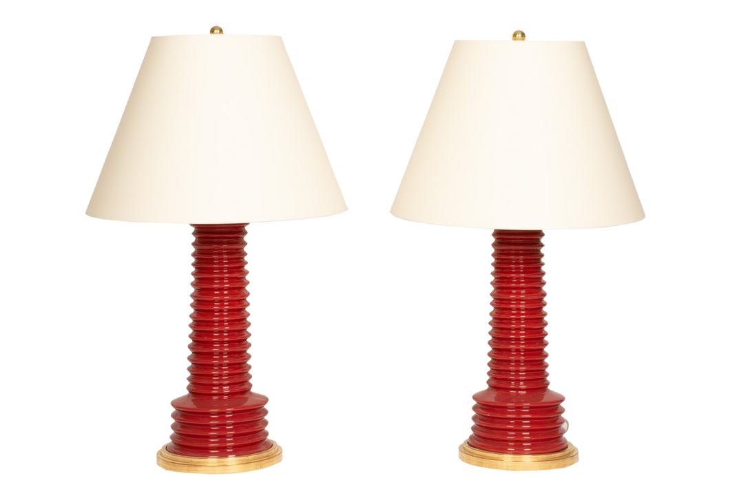 Harry Lamp Pair in Scarlet