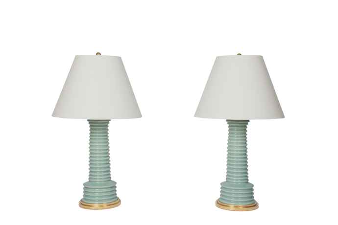Pair of Blue Table Lamps