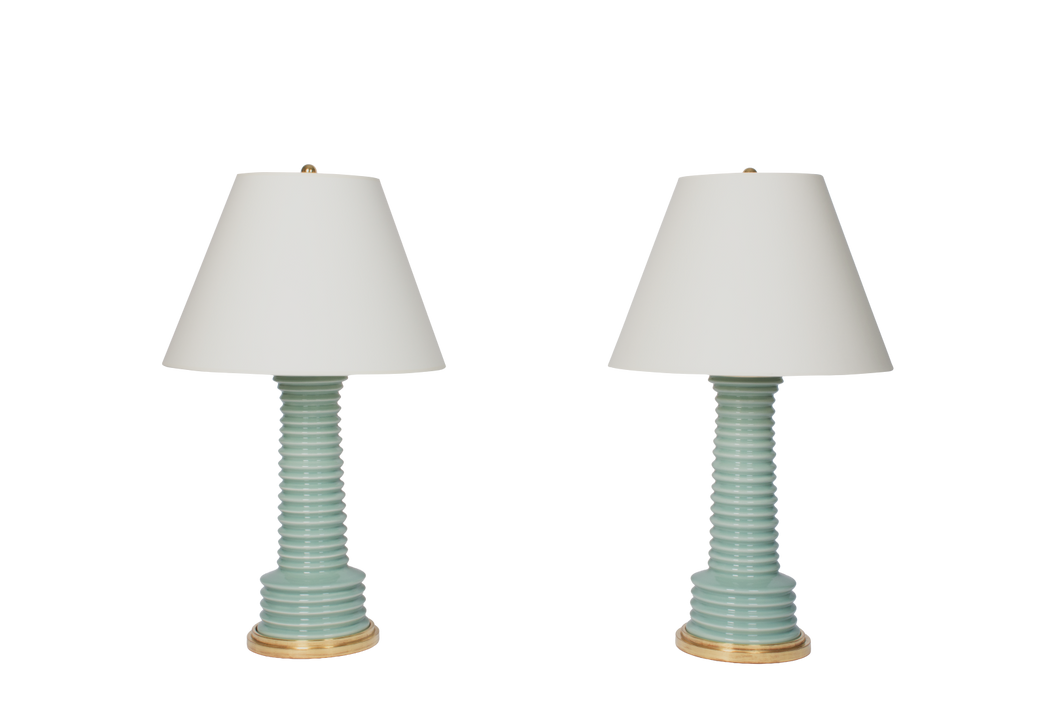 Pair of Blue Table Lamps