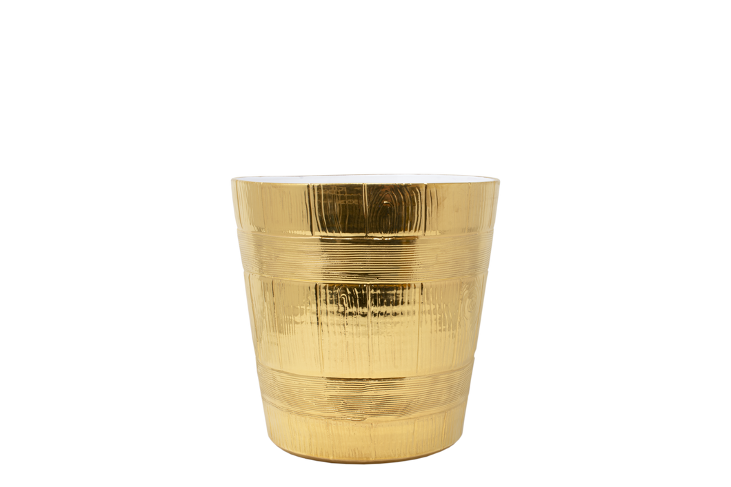 Faux Bois Barrel Ice Bucket