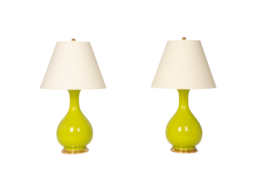 Katie Medium Lamp Pair, Chartreuse