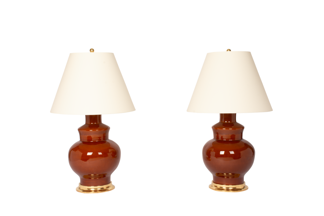 Kim Lamp Pair in Amber