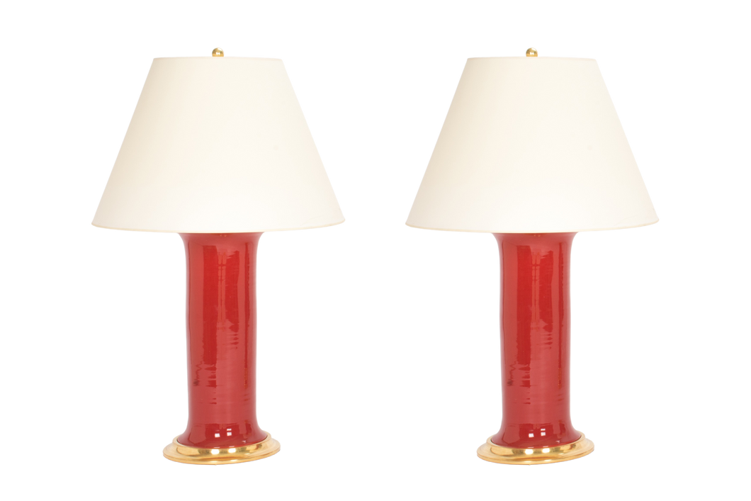 Patricia Large Lamp Pair in Scarlet