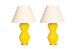 David Large Lamp Pair in Canary