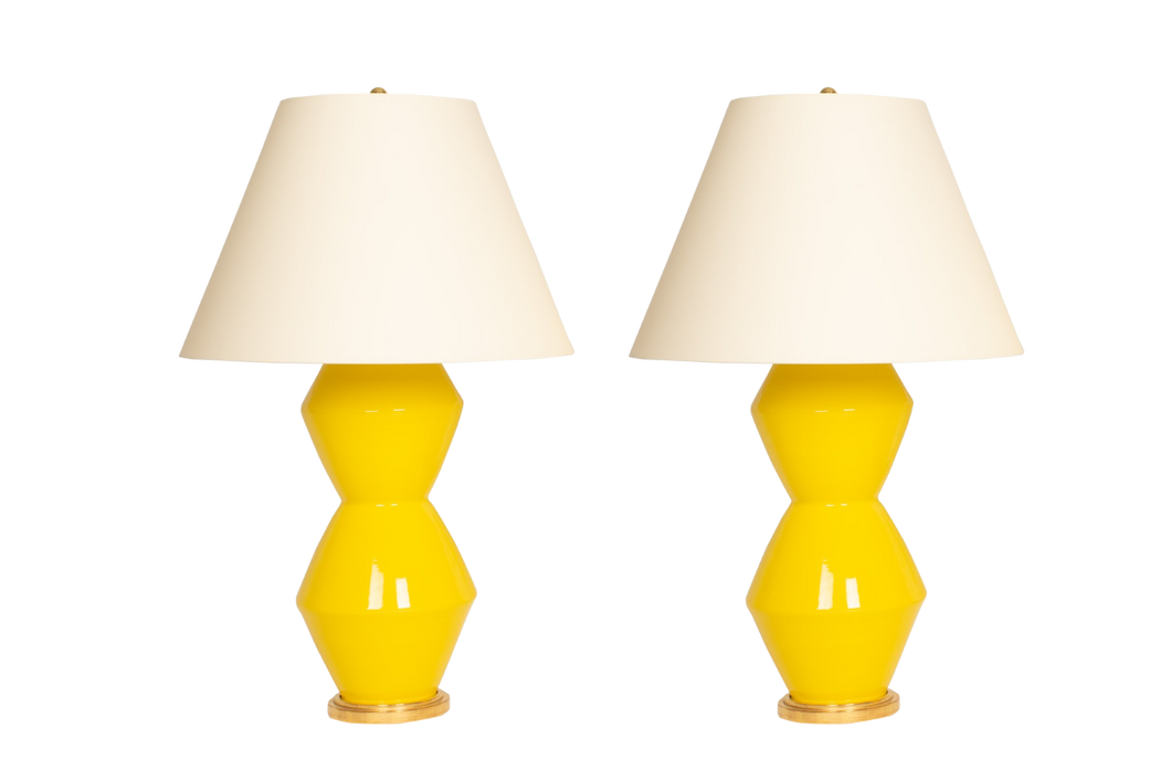 David Large Lamp Pair in Canary