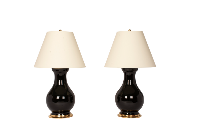 Hann Large Lamp Pair in Jet Black