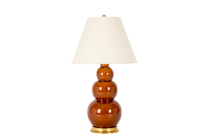 Three Ball Large Lamp in Amber