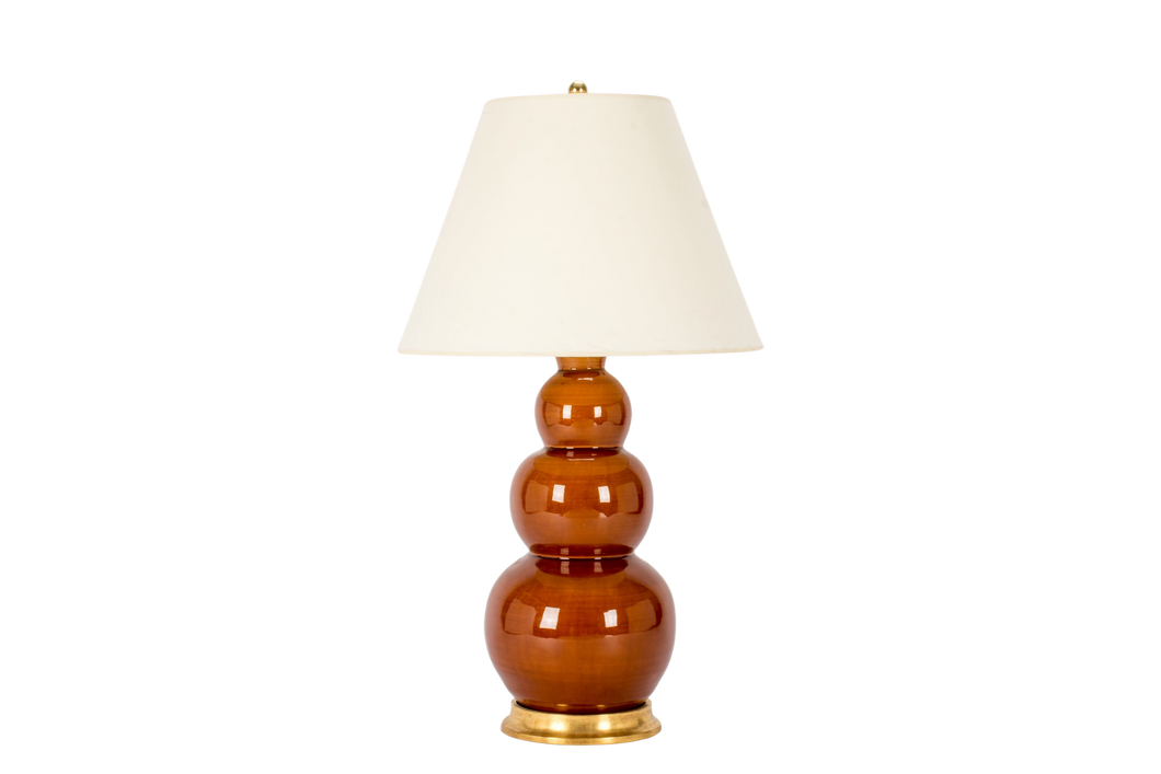 Three Ball Large Lamp in Amber