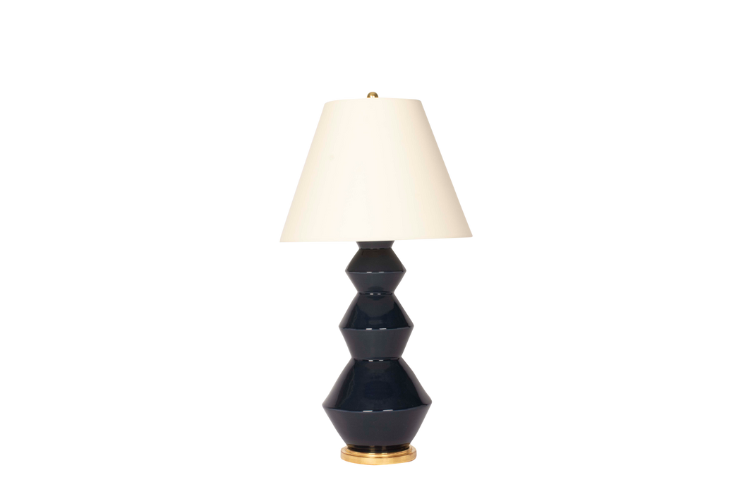 Triple Zig Zag Medium Lamp, Navy