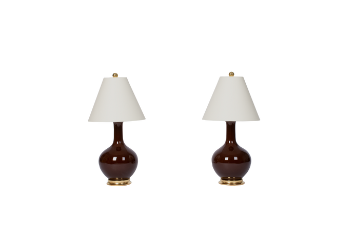Pair of Brown Table Lamps