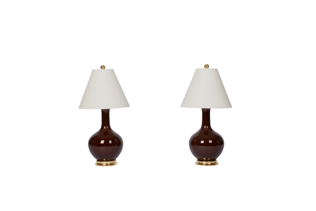 Pair of Brown Table Lamps