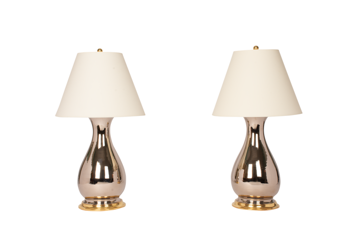 Louisa Medium Lamp Pair in Platinum Luster