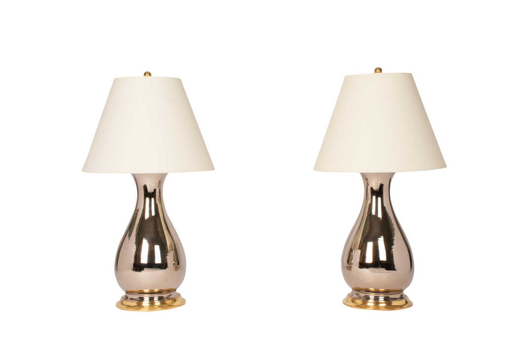 Louisa Medium Lamp Pair in Platinum Luster