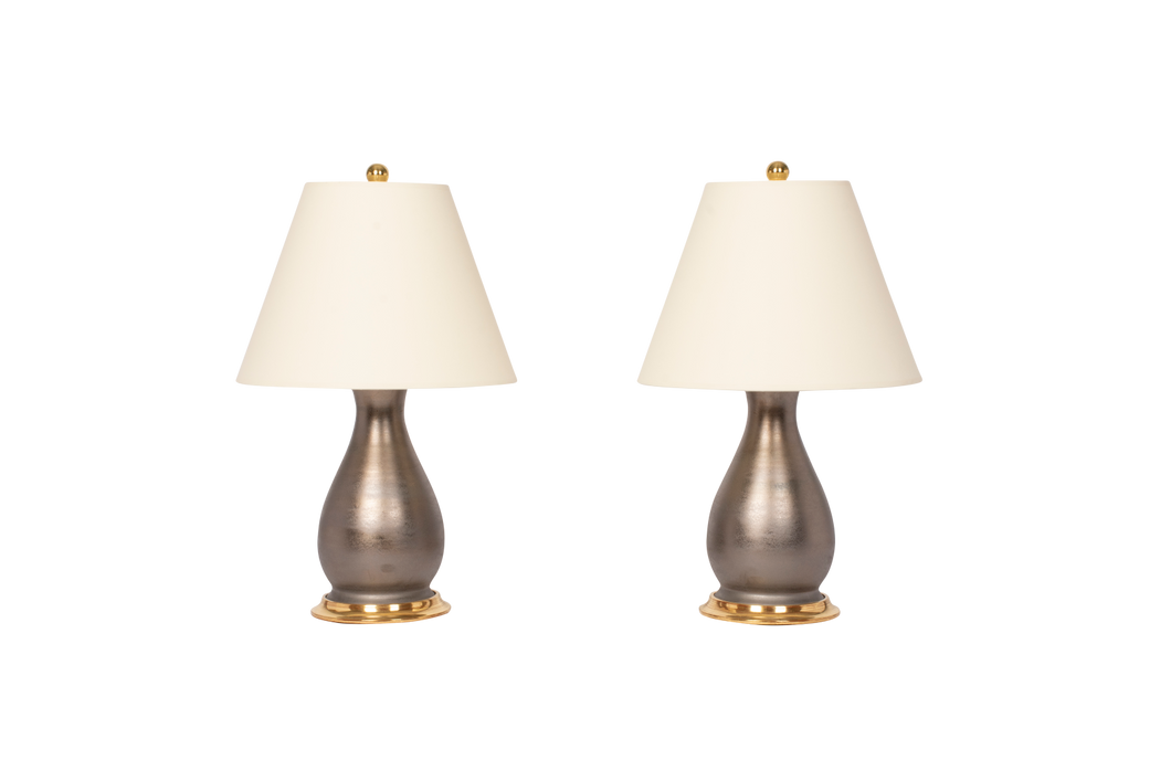 Louisa Small Lamp Pair in Matte Bronze