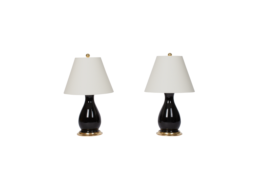 Pair of Black Table Lamps