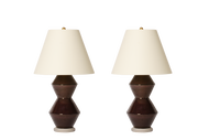 David Medium Lamp Pair in Iron Stone