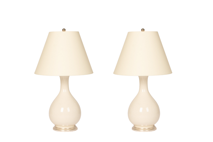 Katie Medium Lamp Pair in Blanc de Chine