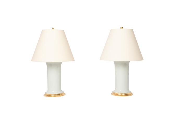 Patricia Medium Lamp Pair in Light Hydrangea