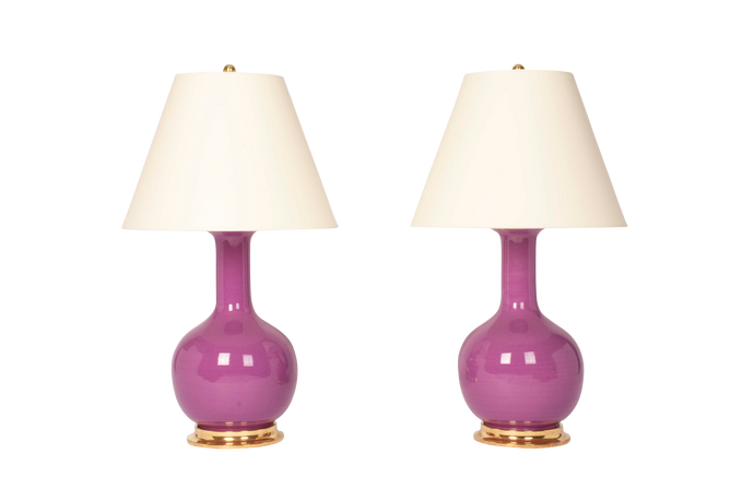 Single Gourd Medium Lamp Pair in Lavender