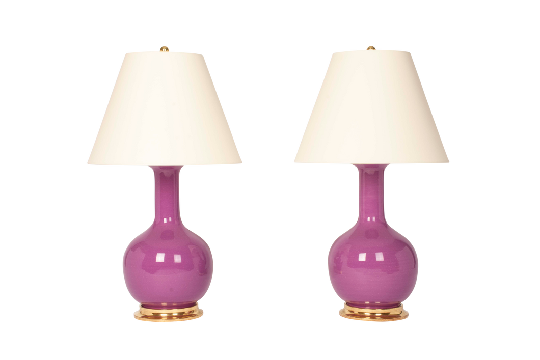 Single Gourd Medium Lamp Pair in Lavender