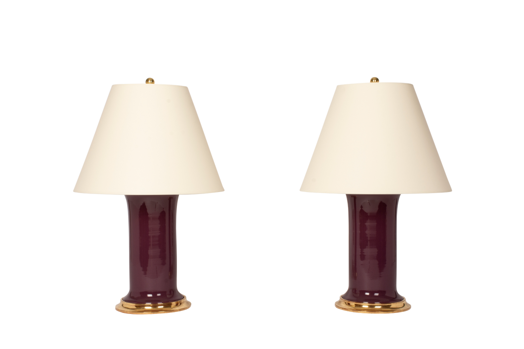 Patricia Medium Lamp Pair in Aubergine