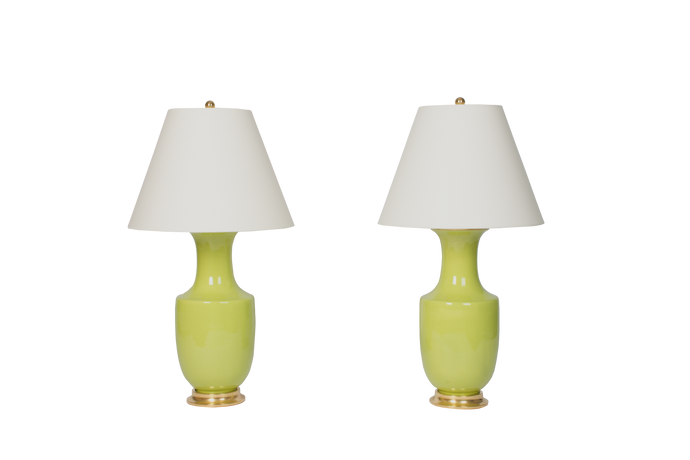 Pair of Green Table Lamps