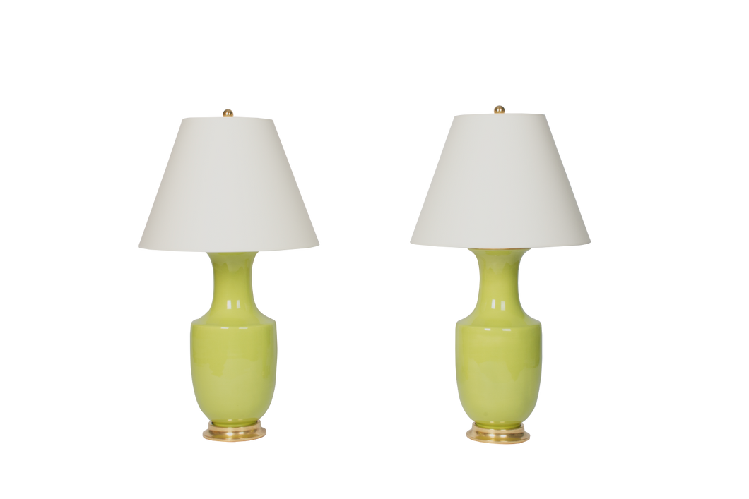 Pair of Green Table Lamps